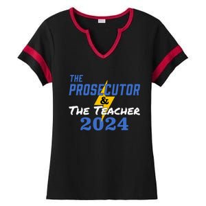 The Prosecutor & The Teacher 2024 Harris Walz Ladies Halftime Notch Neck Tee