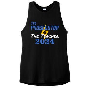 The Prosecutor & The Teacher 2024 Harris Walz Ladies PosiCharge Tri-Blend Wicking Tank