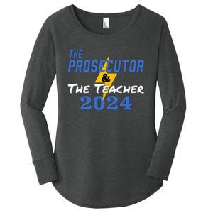 The Prosecutor & The Teacher 2024 Harris Walz Women's Perfect Tri Tunic Long Sleeve Shirt