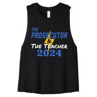 The Prosecutor & The Teacher 2024 Harris Walz Women's Racerback Cropped Tank