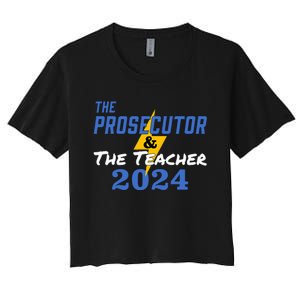 The Prosecutor & The Teacher 2024 Harris Walz Women's Crop Top Tee