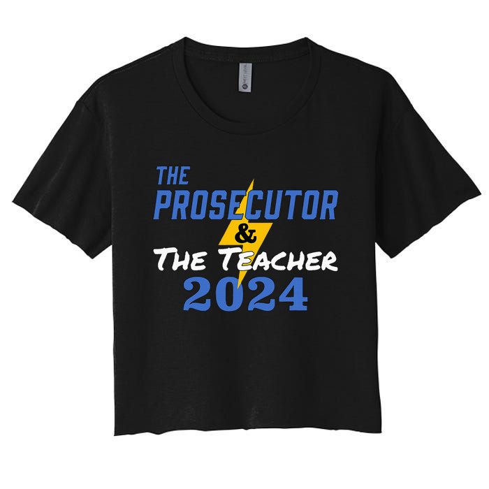 The Prosecutor & The Teacher 2024 Harris Walz Women's Crop Top Tee