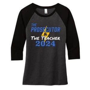 The Prosecutor & The Teacher 2024 Harris Walz Women's Tri-Blend 3/4-Sleeve Raglan Shirt