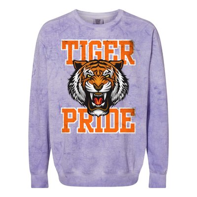 Tiger Pride Tiger Mascot School Sports Team Colorblast Crewneck Sweatshirt