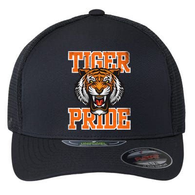 Tiger Pride Tiger Mascot School Sports Team Flexfit Unipanel Trucker Cap