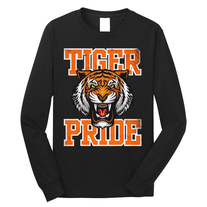 Tiger Pride Tiger Mascot School Sports Team Long Sleeve Shirt