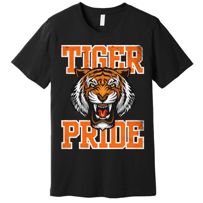 Tiger Pride Tiger Mascot School Sports Team Premium T-Shirt