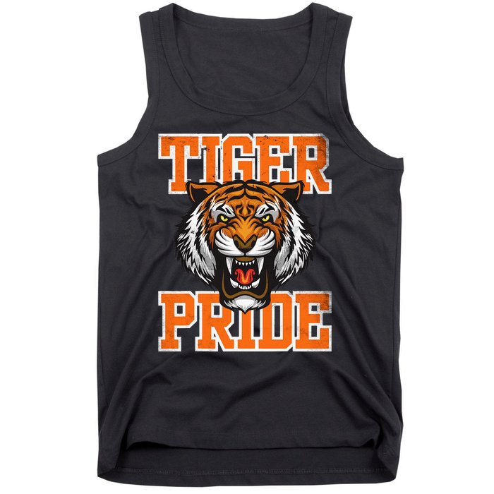 Tiger Pride Tiger Mascot School Sports Team Tank Top