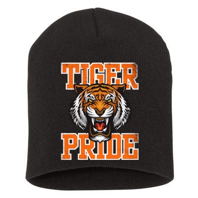 Tiger Pride Tiger Mascot School Sports Team Short Acrylic Beanie