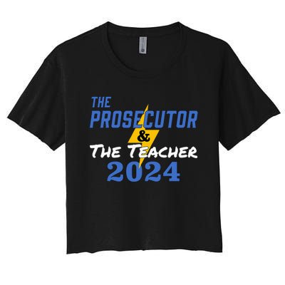 The Prosecutor & The Teacher 2024 Harris Walz Presidential Women's Crop Top Tee