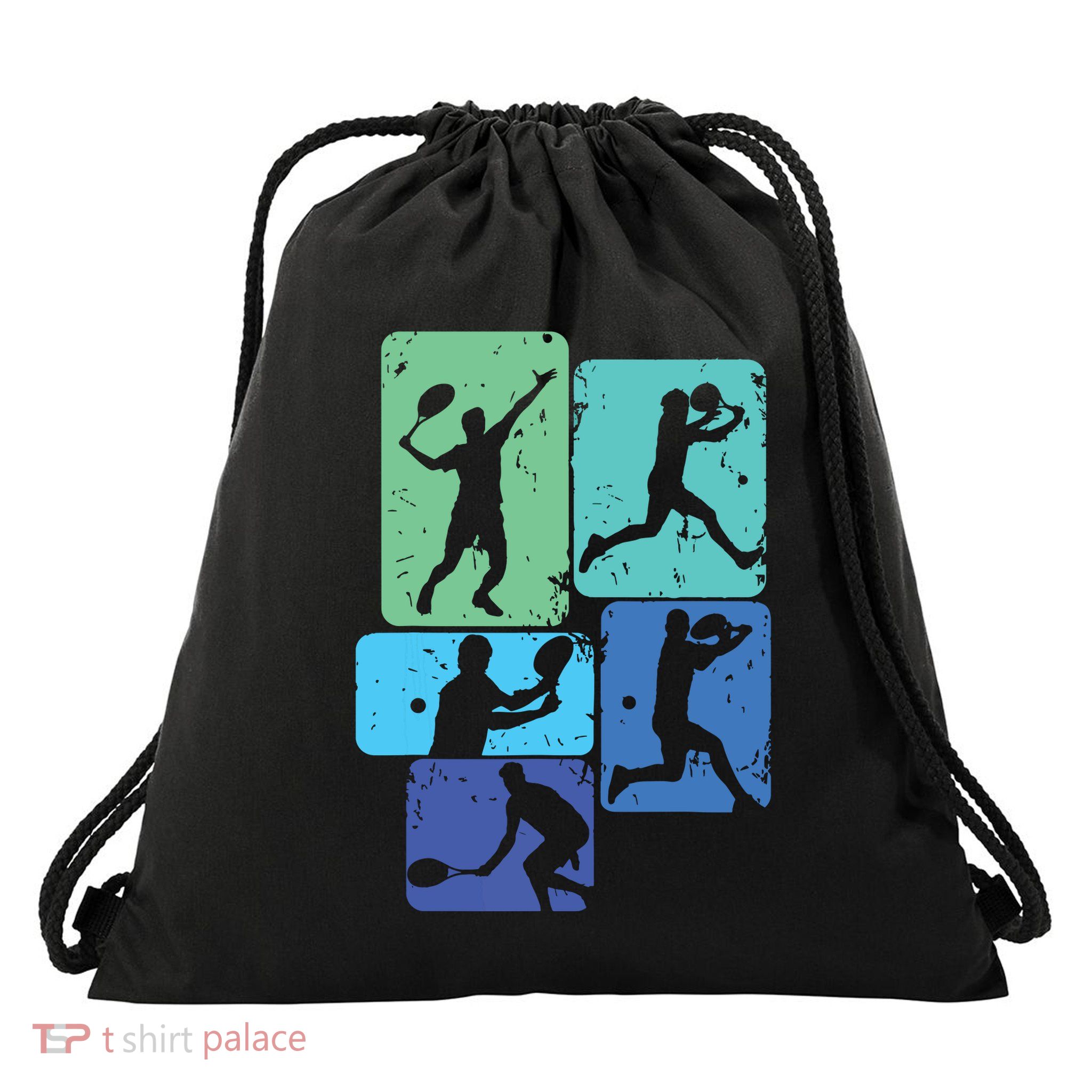 Tennis Player Drawstring Bag