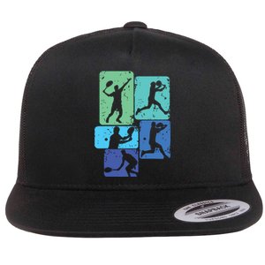 Tennis Player Flat Bill Trucker Hat