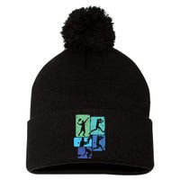 Tennis Player Pom Pom 12in Knit Beanie