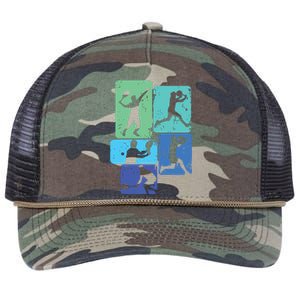 Tennis Player Retro Rope Trucker Hat Cap