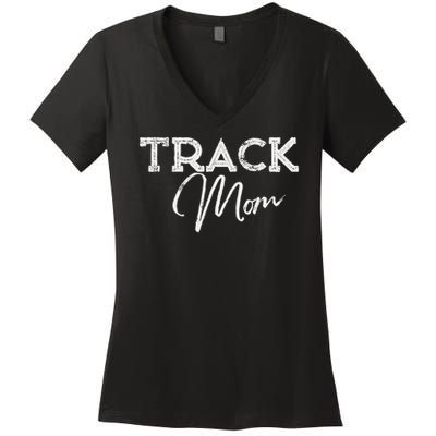 Track Proud Track & Field Mom Women's V-Neck T-Shirt