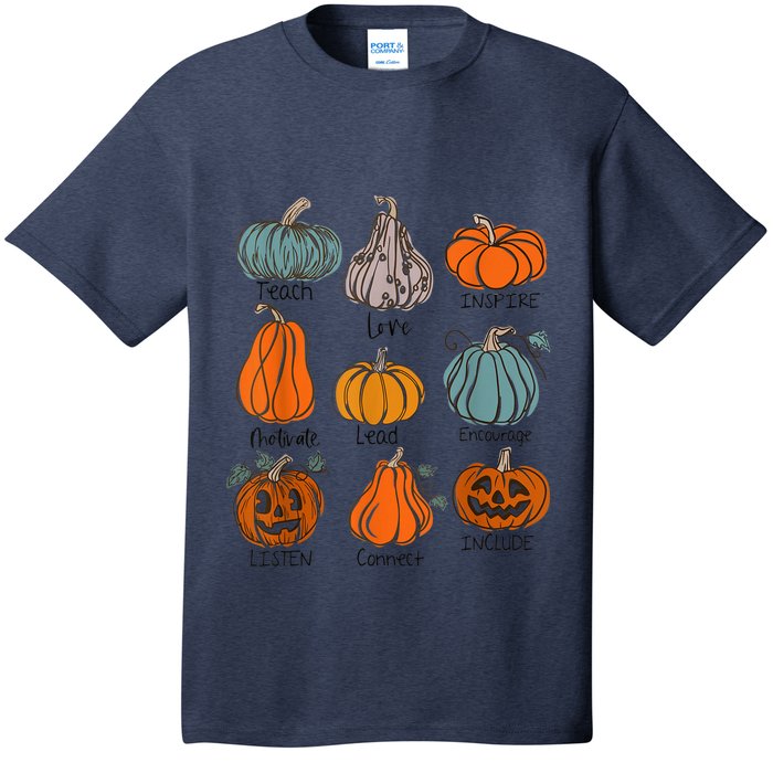 Teacher Pumpkins Trick Or Teach Halloween Teach Love Inspire T-Shirt