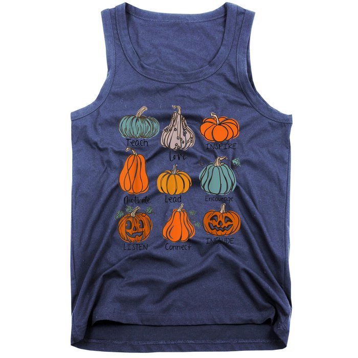 Teacher Pumpkins Trick Or Teach Halloween Teach Love Inspire Tank Top