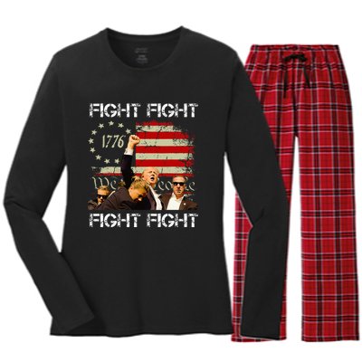 Trump Pennsylvania Trump 2024 Fight! Women's Long Sleeve Flannel Pajama Set 