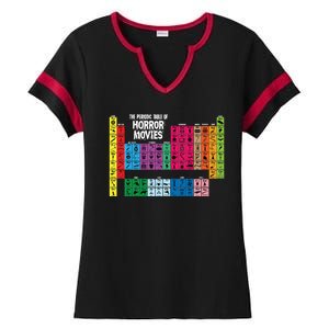 The Periodic Table Of Horror Movies Chemistry Science Ladies Halftime Notch Neck Tee