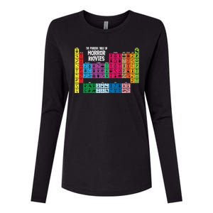 The Periodic Table Of Horror Movies Chemistry Science Womens Cotton Relaxed Long Sleeve T-Shirt