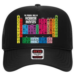 The Periodic Table Of Horror Movies Chemistry Science High Crown Mesh Back Trucker Hat