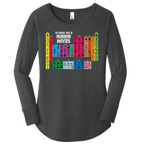 The Periodic Table Of Horror Movies Chemistry Science Women's Perfect Tri Tunic Long Sleeve Shirt