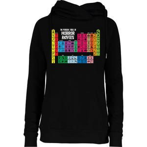 The Periodic Table Of Horror Movies Chemistry Science Womens Funnel Neck Pullover Hood