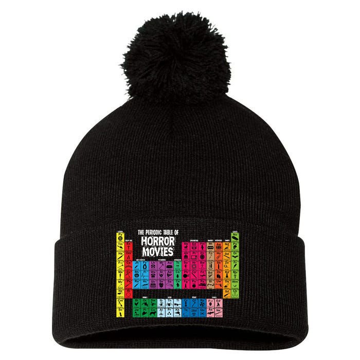 The Periodic Table Of Horror Movies Chemistry Science Pom Pom 12in Knit Beanie