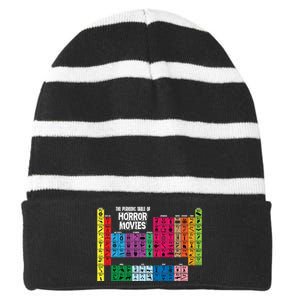 The Periodic Table Of Horror Movies Chemistry Science Striped Beanie with Solid Band