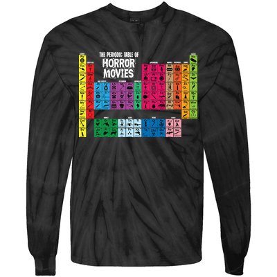 The Periodic Table Of Horror Movies Chemistry Science Tie-Dye Long Sleeve Shirt