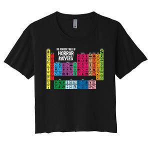 The Periodic Table Of Horror Movies Chemistry Science Women's Crop Top Tee