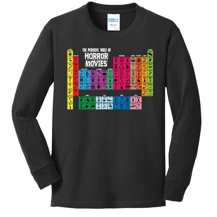 The Periodic Table Of Horror Movies Chemistry Science Kids Long Sleeve Shirt