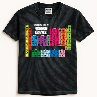 The Periodic Table Of Horror Movies Chemistry Science Kids Tie-Dye T-Shirt