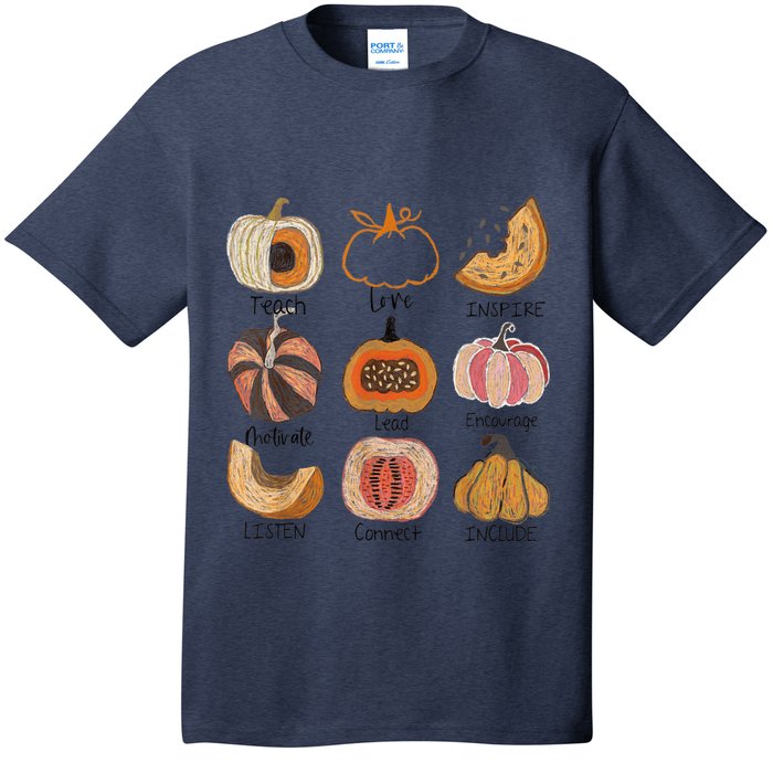 Teacher Pumpkin Teach Love Inspire Trick Or Teach Halloween T-Shirt