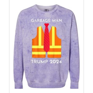 Trump Proud To Be Garbage Hivis Vest Red Tie Costume Colorblast Crewneck Sweatshirt