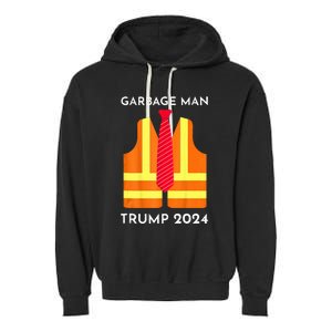 Trump Proud To Be Garbage Hivis Vest Red Tie Costume Garment-Dyed Fleece Hoodie