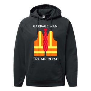 Trump Proud To Be Garbage Hivis Vest Red Tie Costume Performance Fleece Hoodie