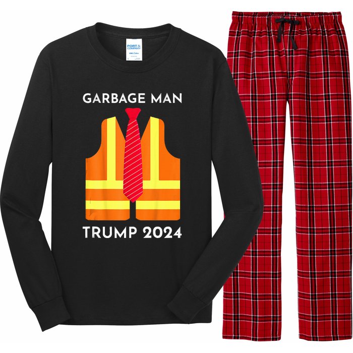 Trump Proud To Be Garbage Hivis Vest Red Tie Costume Long Sleeve Pajama Set