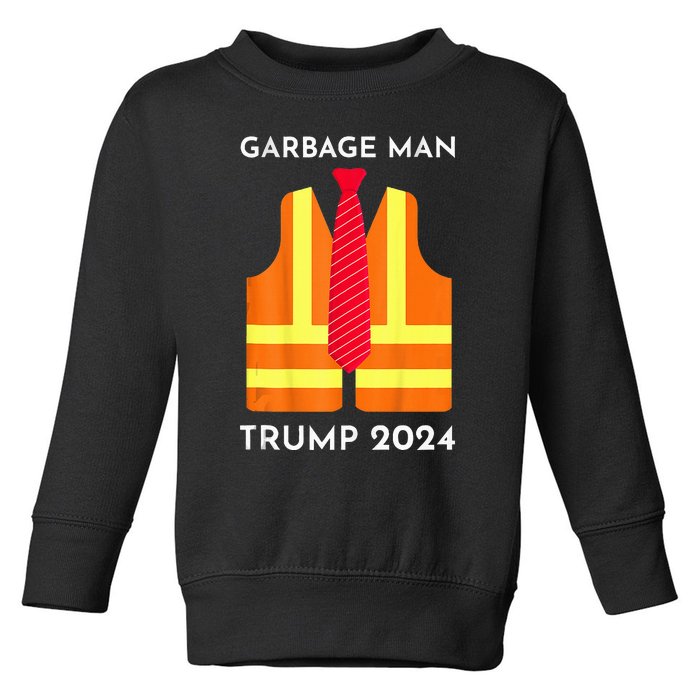 Trump Proud To Be Garbage Hivis Vest Red Tie Costume Toddler Sweatshirt