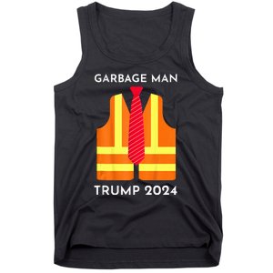 Trump Proud To Be Garbage Hivis Vest Red Tie Costume Tank Top