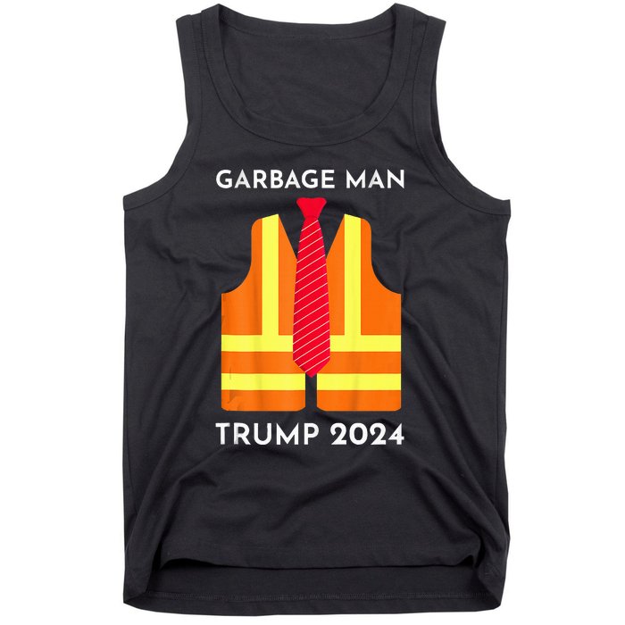 Trump Proud To Be Garbage Hivis Vest Red Tie Costume Tank Top