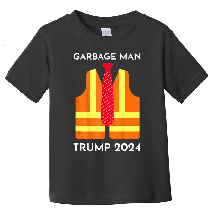 Trump Proud To Be Garbage Hivis Vest Red Tie Costume Toddler T-Shirt