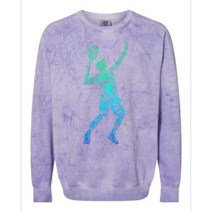 Tennis Player Colorblast Crewneck Sweatshirt