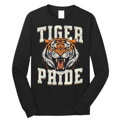 Tiger Pride Tiger Mascot Vintage School Sports Team Long Sleeve Shirt