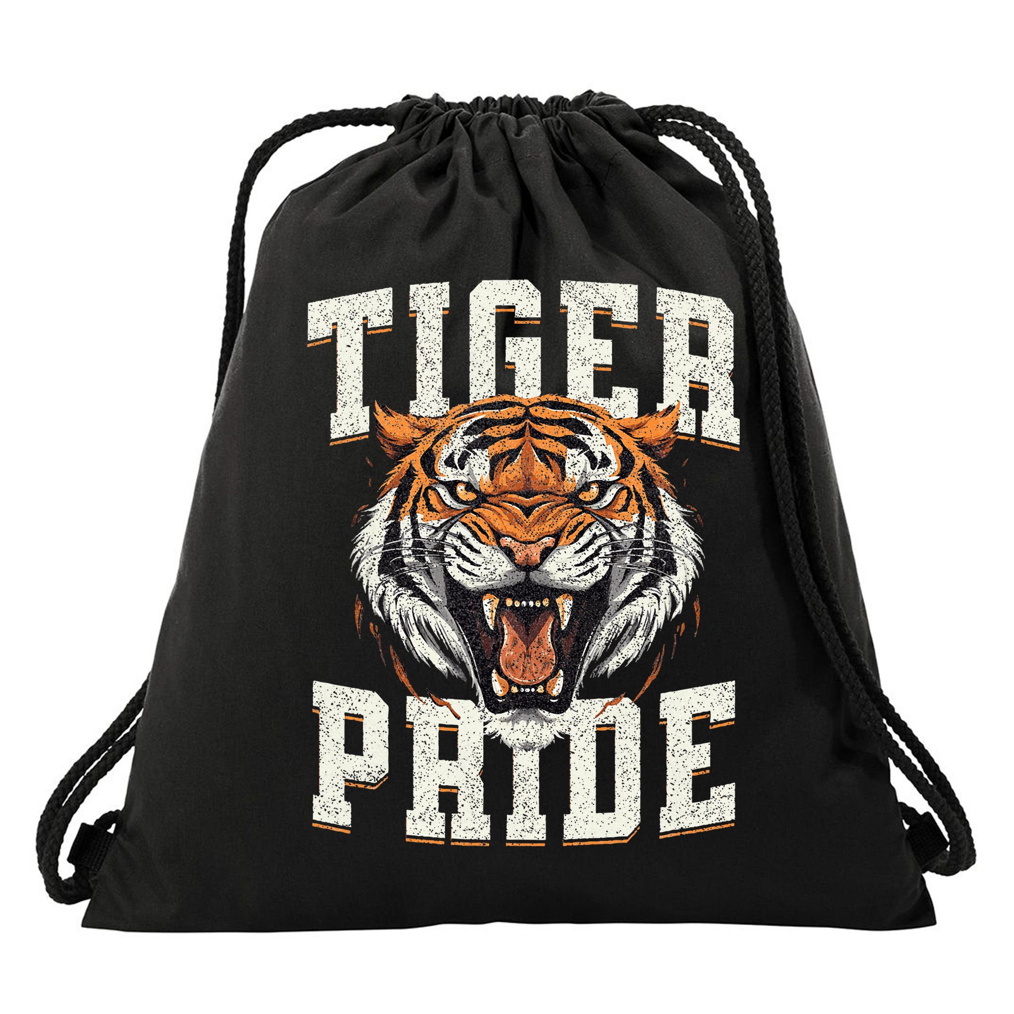 Tiger Pride Tiger Mascot Vintage School Sports Team Drawstring Bag