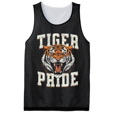Tiger Pride Tiger Mascot Vintage School Sports Team Mesh Reversible Basketball Jersey Tank