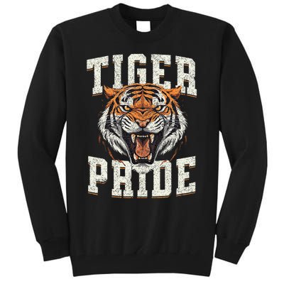 Tiger Pride Tiger Mascot Vintage School Sports Team Tall Sweatshirt