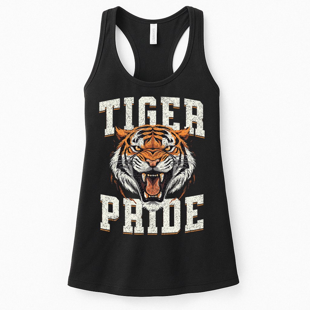 Tiger Pride Tiger Mascot Vintage School Sports Team Womens Tank Top