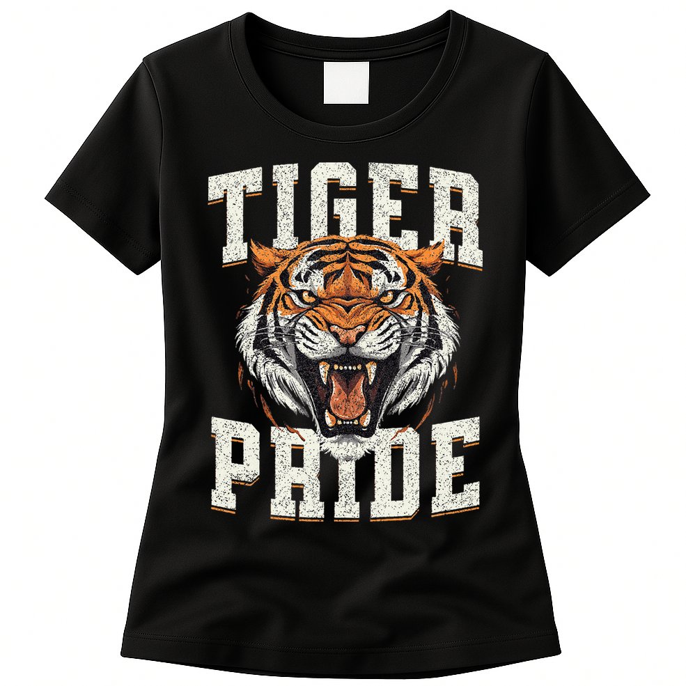 Tiger Pride Tiger Mascot Vintage School Sports Team Womens T-Shirt