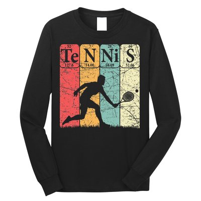 Tennis Periodic Table Elements Tennis Player Nerd Vintage Long Sleeve Shirt